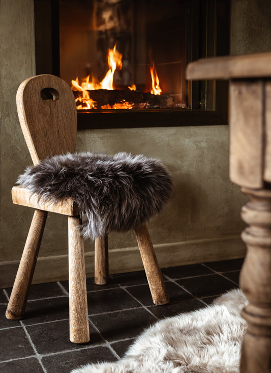 Galette de chaise en mouton de Nouvelle Zélande - 2 coloris Ø38cm