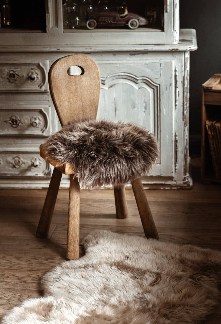 Galette de chaise en mouton de Nouvelle Zélande - 2 coloris Ø38cm