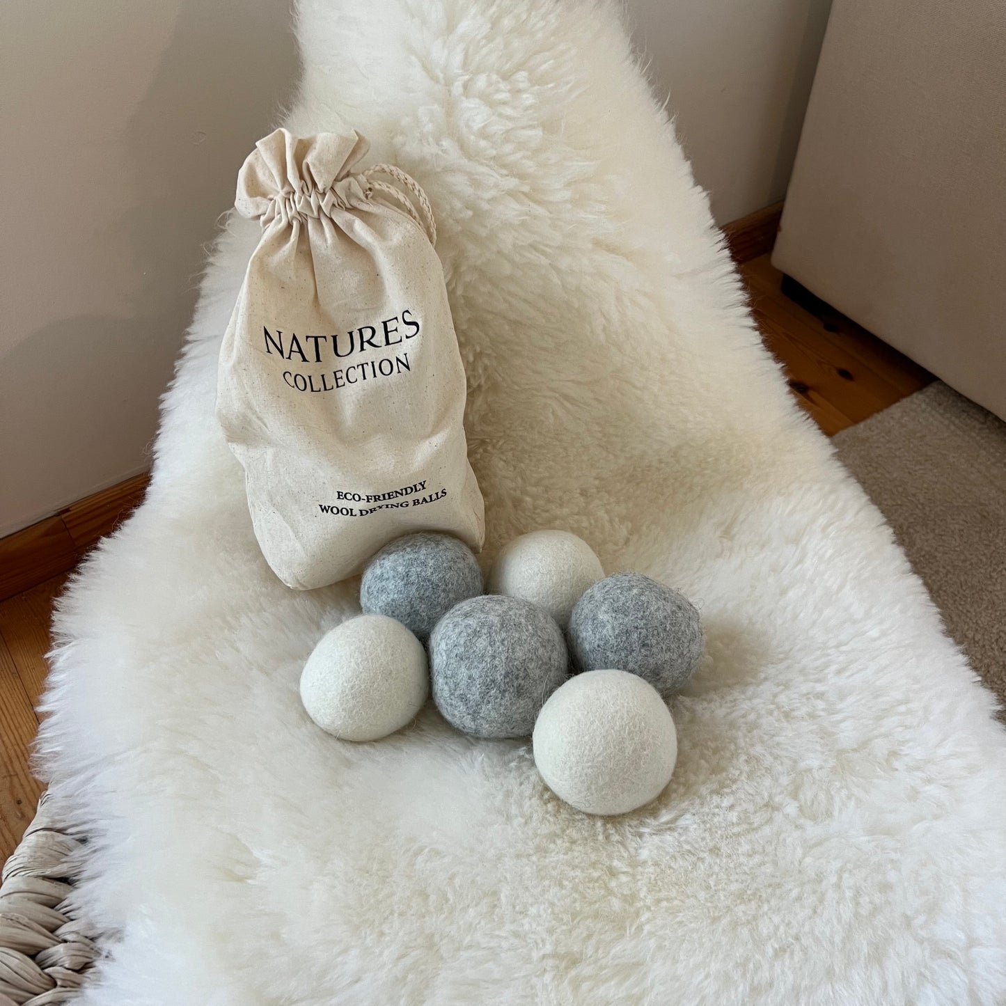 Boules de séchage en laine de mouton - lot de 6