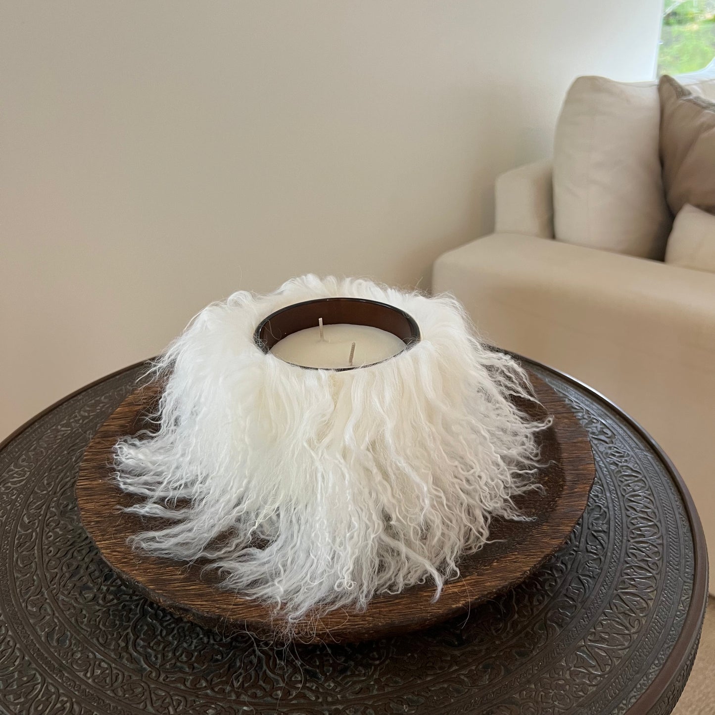 Bougie en peau de mouton Tibétain