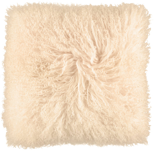Coussin en peau de mouton Tibétain - Soleil arctique